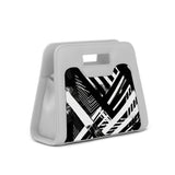 White Chic Peek Handbag Abstract Design - 2