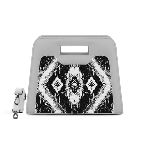 White Chic Peek Handbag Ethnic Ikat - 1