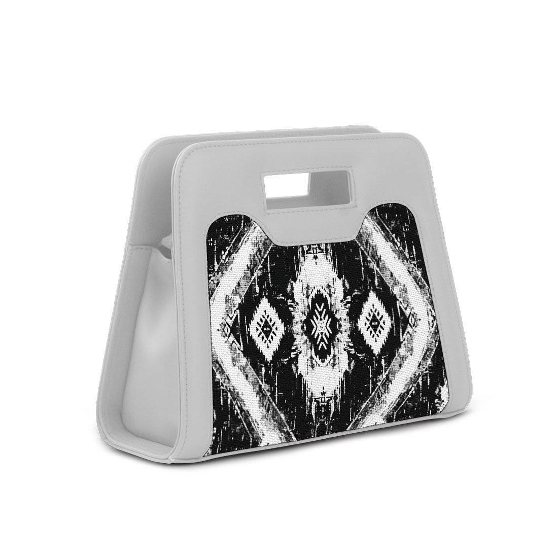 White Chic Peek Handbag Ethnic Ikat - 2
