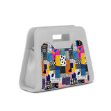 White Chic Peek Handbag Graphic Shapes - 2