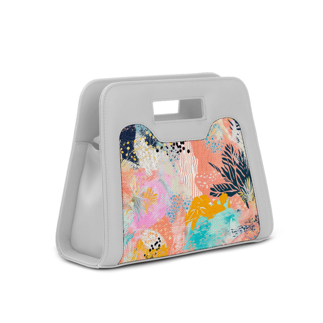 White Chic Peek Handbag Pop Print - 2
