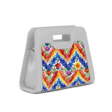 White Chic Peek Handbag Watercolor Rows - 2