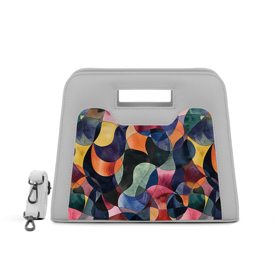 White Chic Peek Handbag Watercolor Wavy - 1