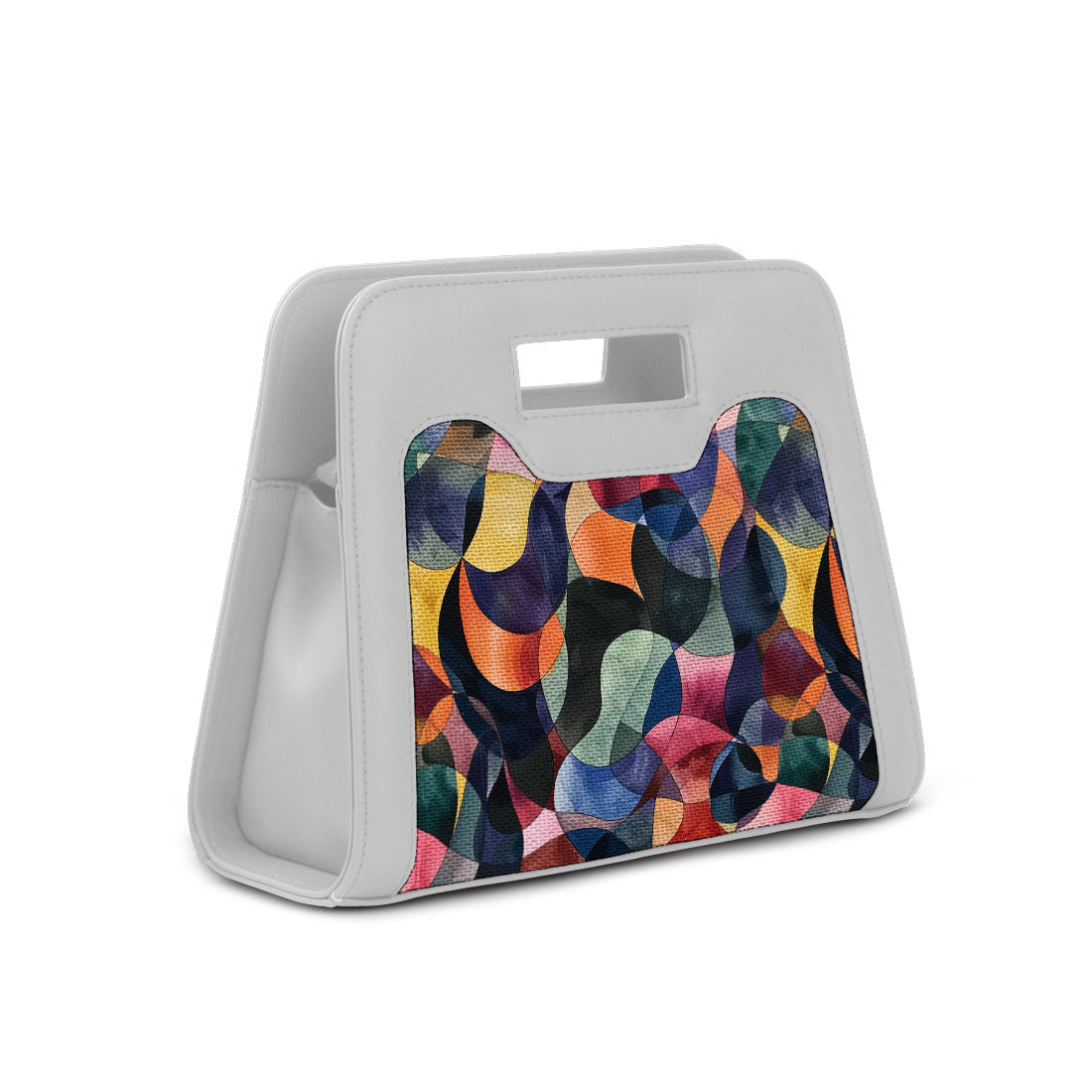 White Chic Peek Handbag Watercolor Wavy - 2
