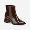 Chocolate Gloss Muse Ankle Boots - Patent Leather