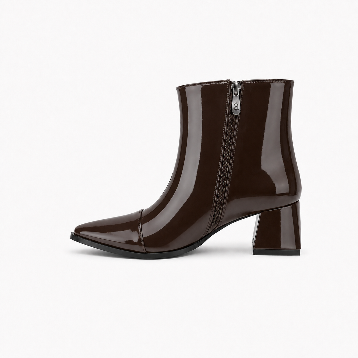 Chocolate Gloss Muse Ankle Boots - Patent Leather - 3 | ECADRA