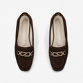 Chocolate Matte Chain Loafers