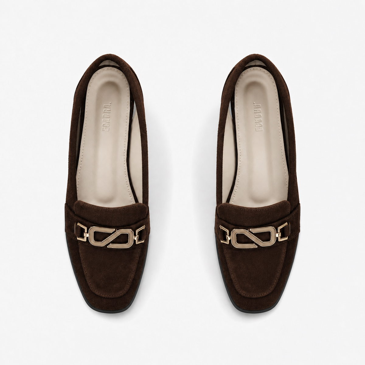 Chocolate Matte Chain Loafers | ECADRA