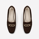 Chocolate Matte Chain Loafers | ECADRA