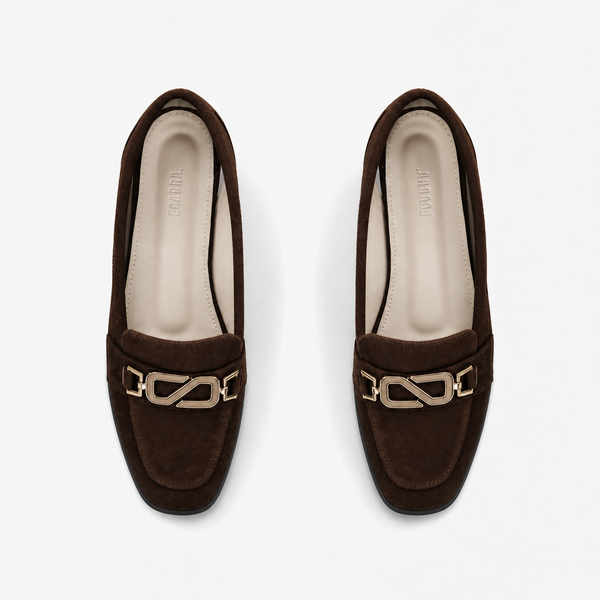 Chocolate Matte Chain Loafers | ECADRA