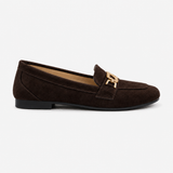 Chocolate Matte Chain Loafers - 2 | ECADRA