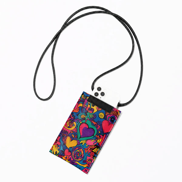 Crossbody Phone Bag – Color Pop Heart Doodle