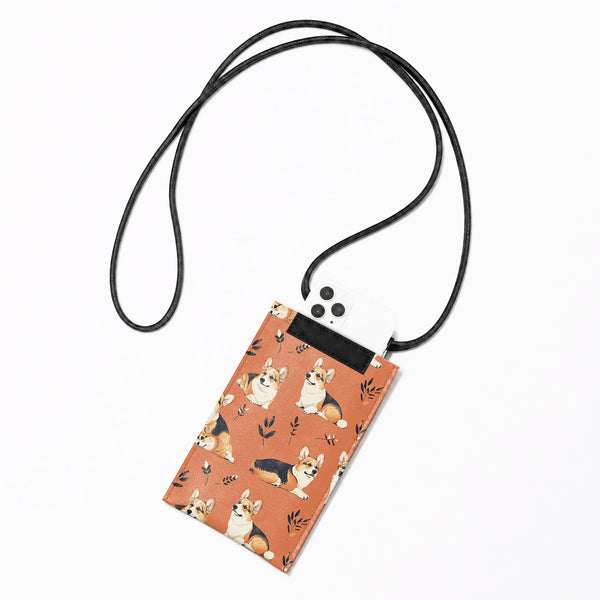 Crossbody Phone Bag – Cute Corgi Pattern