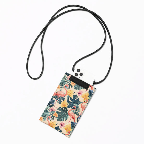 Crossbody Phone Bag – Flamingo Tropical Garden