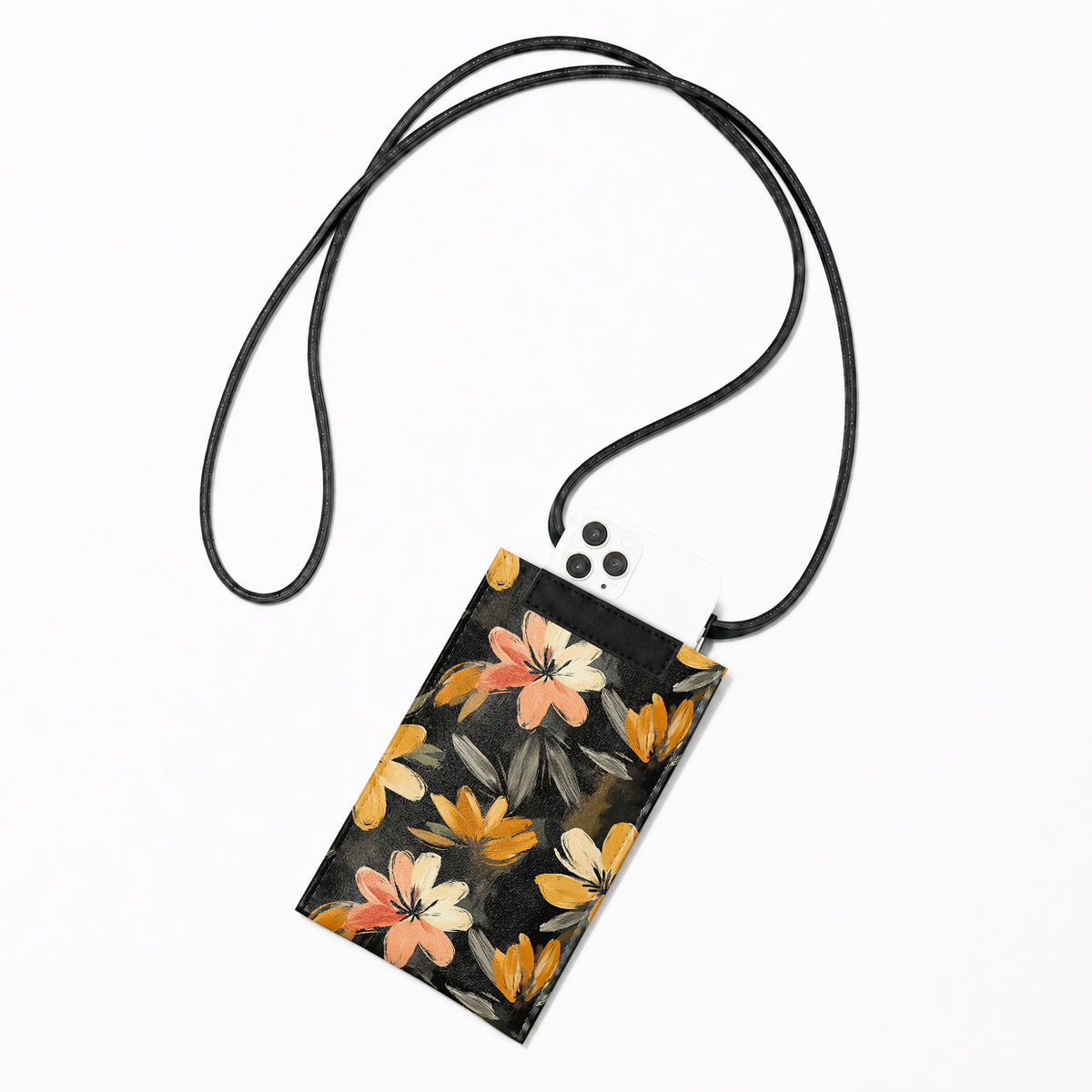 Crossbody Phone Bag – Midnight Autumn Floral