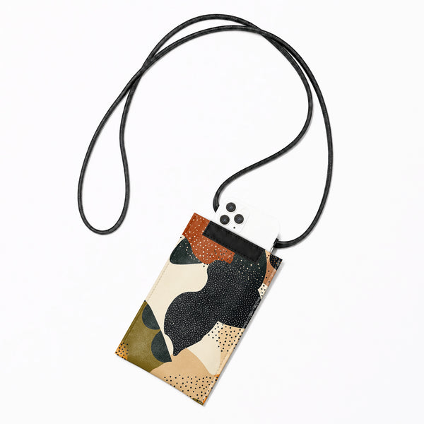 Crossbody Phone Bag – Modern Earth Tone Abstract