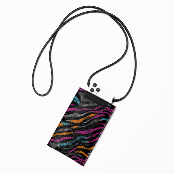 Crossbody Phone Bag – Neon Zebra
