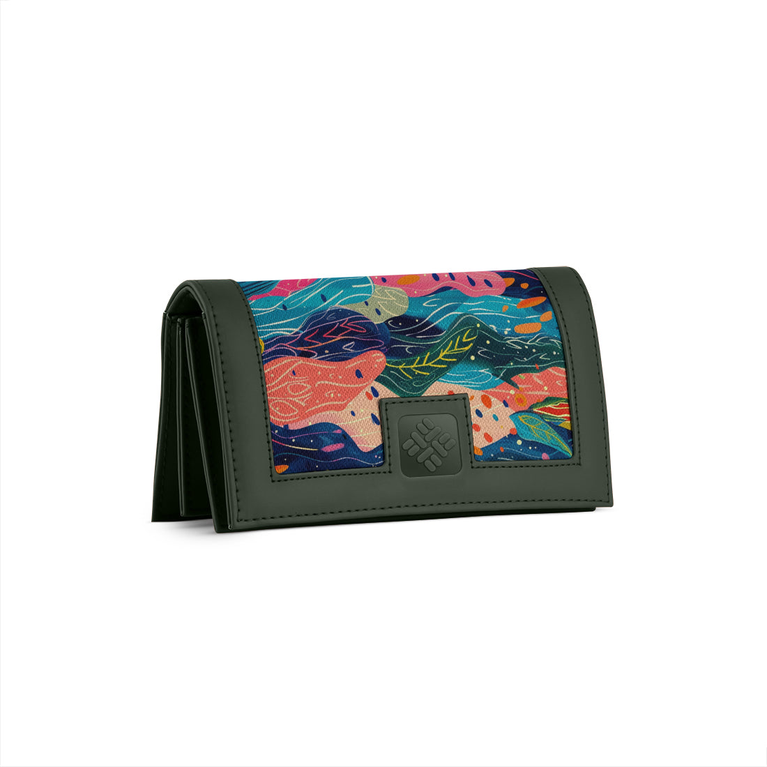 DGreen Sleek Elegance Fold Wallet Featuring Flowing Nature Waves - 1