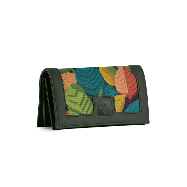 DGreen Sleek Elegance Fold Wallet in Multicolor Foliage Delight - 1