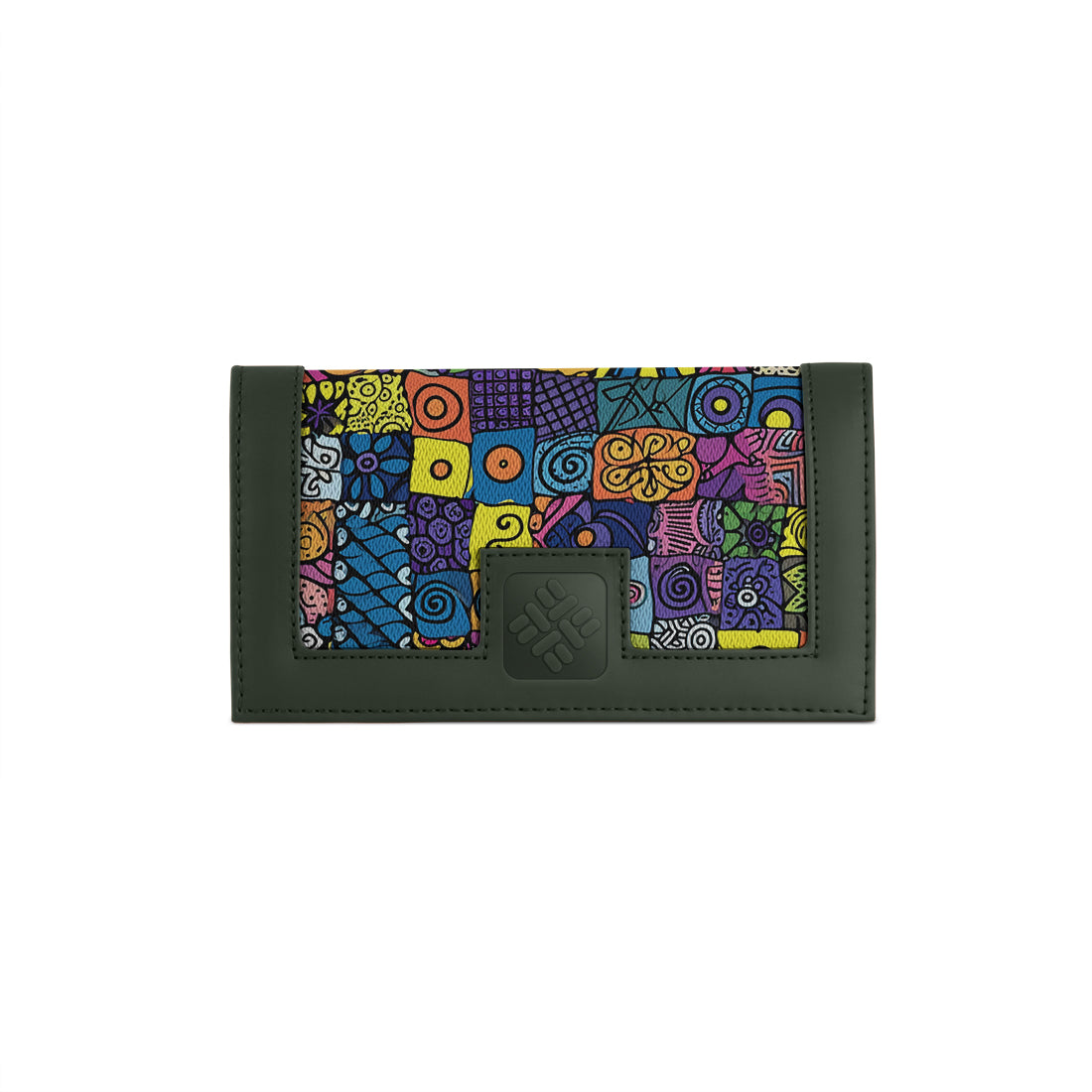DGreen Sleek Elegance Fold Wallet with Eclectic Boho Tile Design - 2