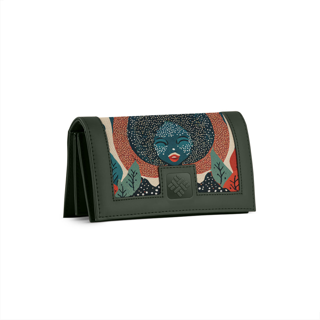 DGreen Sleek Elegance Fold Wallet with Ethereal Lunar Portrait - 1