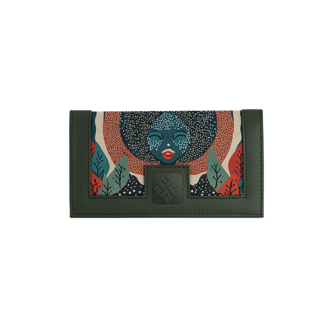 DGreen Sleek Elegance Fold Wallet with Ethereal Lunar Portrait - 2