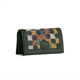 DGreen Sleek Elegance Fold Wallet with Rustic Patchwork Chic - 1