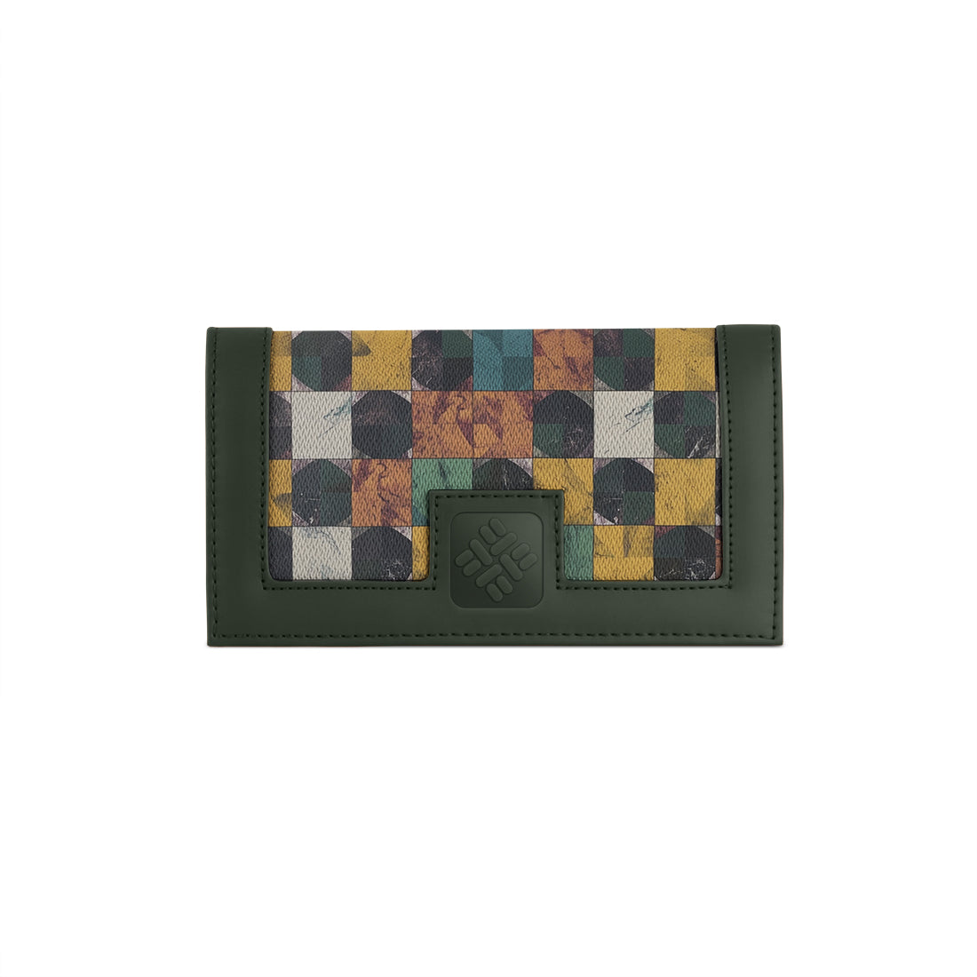 DGreen Sleek Elegance Fold Wallet with Rustic Patchwork Chic - 2