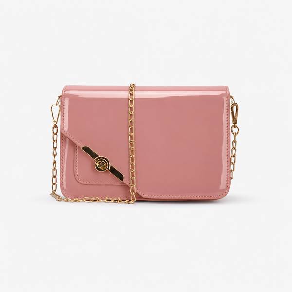 Dusty Rose Chain Crossbody Bag – Twist & Go Chain Crossbody Bag – Twist & Go | ECADRA