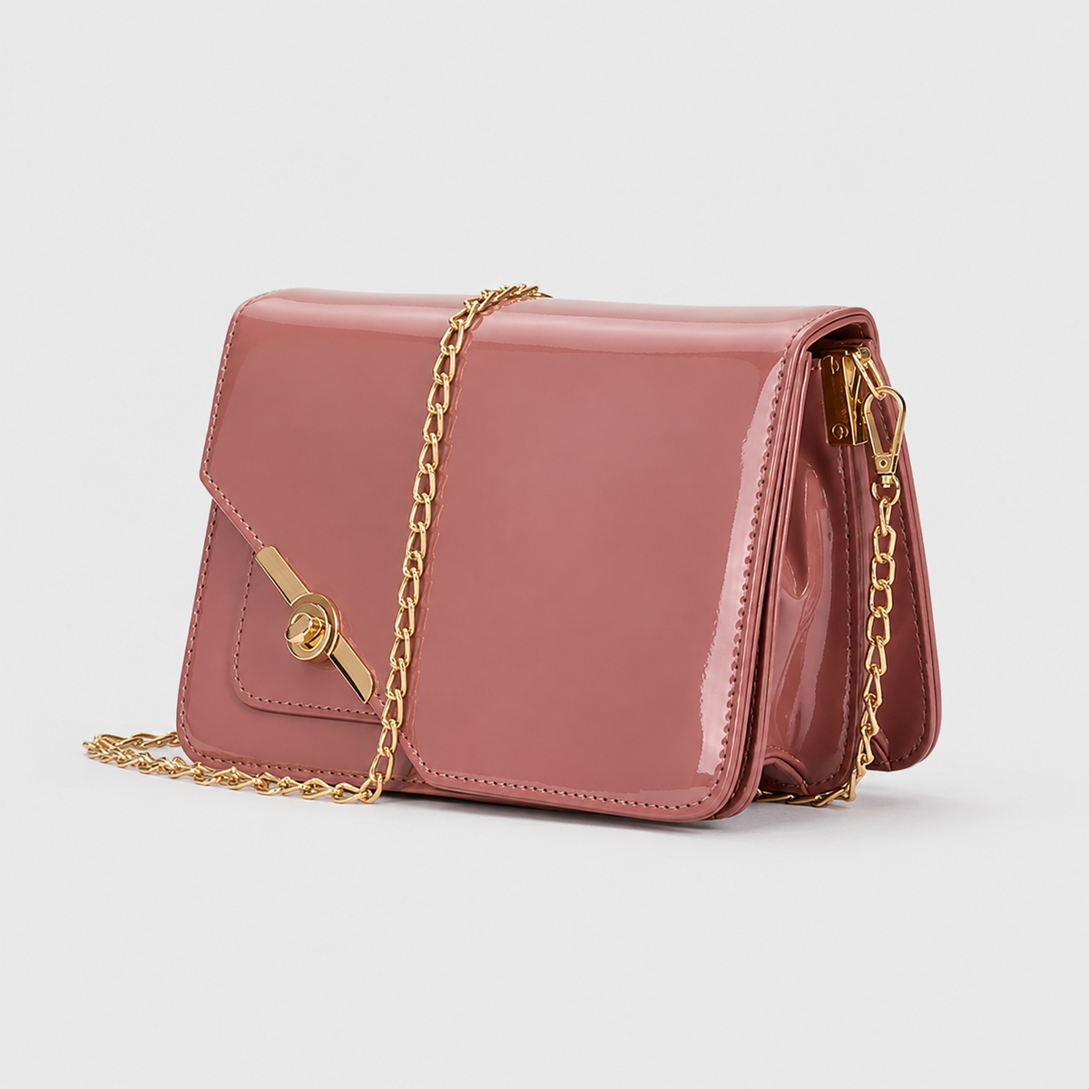 Dusty Rose Chain Crossbody Bag – Twist & Go - 2 Chain Crossbody Bag – Twist & Go | ECADRA