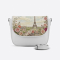 White Messenger Crossbody Eiffel Tower Paris France