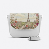 White Messenger Crossbody Eiffel Tower Paris France - 1