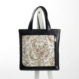 Leather Totebag Elegant Victorian Rose Damask Antique Pattern - 1