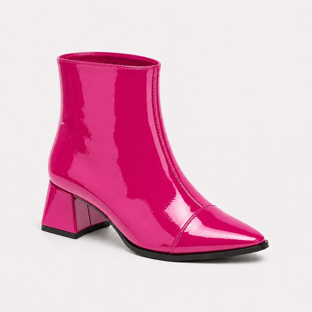 Fuchsia Gloss Muse Ankle Boots - Patent Leather | ECADRA