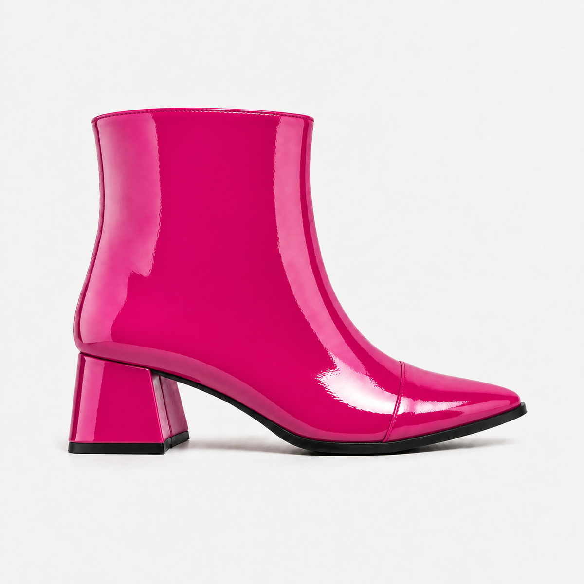 Fuchsia Gloss Muse Ankle Boots - Patent Leather - 2 | ECADRA