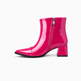 Fuchsia Gloss Muse Ankle Boots - Patent Leather - 3 | ECADRA