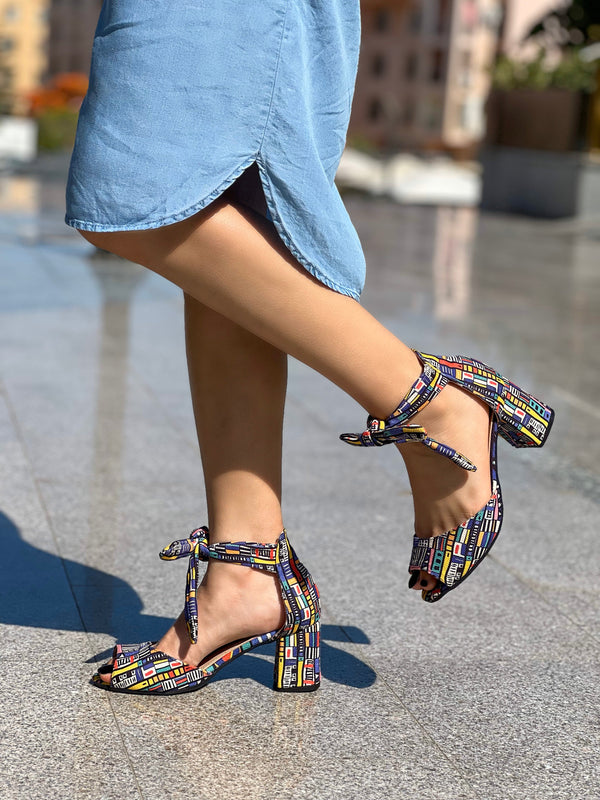 Urban Mosaic Chunky Heeled