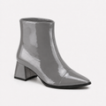 Gray Gloss Muse Ankle Boots - Patent Leather