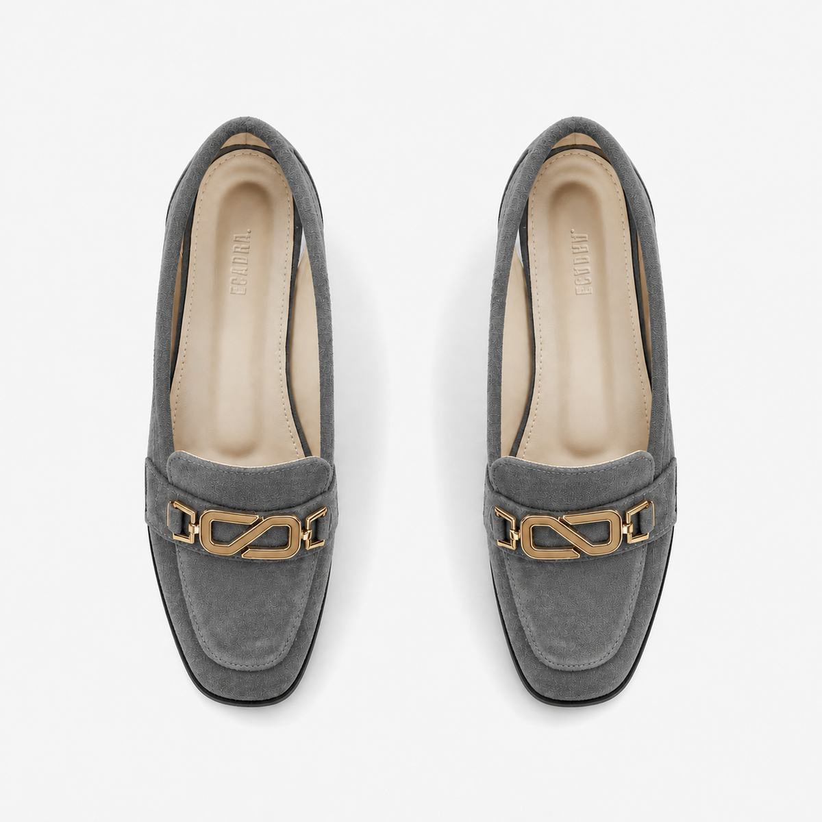 Gray Matte Chain Loafers | ECADRA