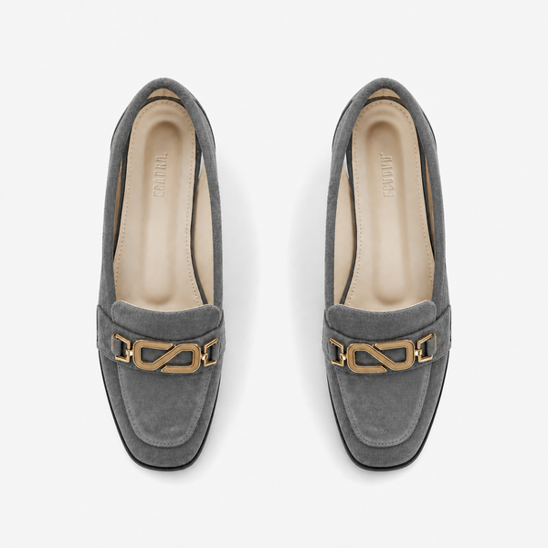 Gray Matte Chain Loafers | ECADRA