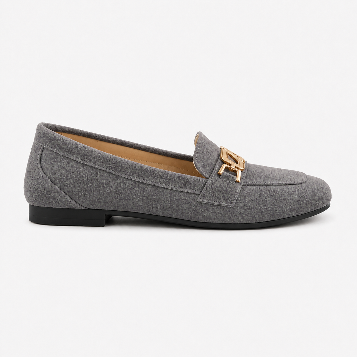 Gray Matte Chain Loafers - 2 | ECADRA