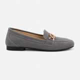 Gray Matte Chain Loafers - 2 | ECADRA
