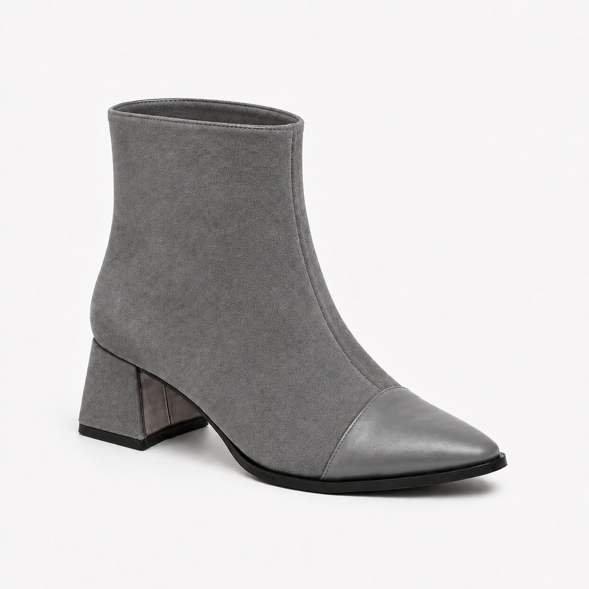 Gray Signature Ankle Boots | ECADRA