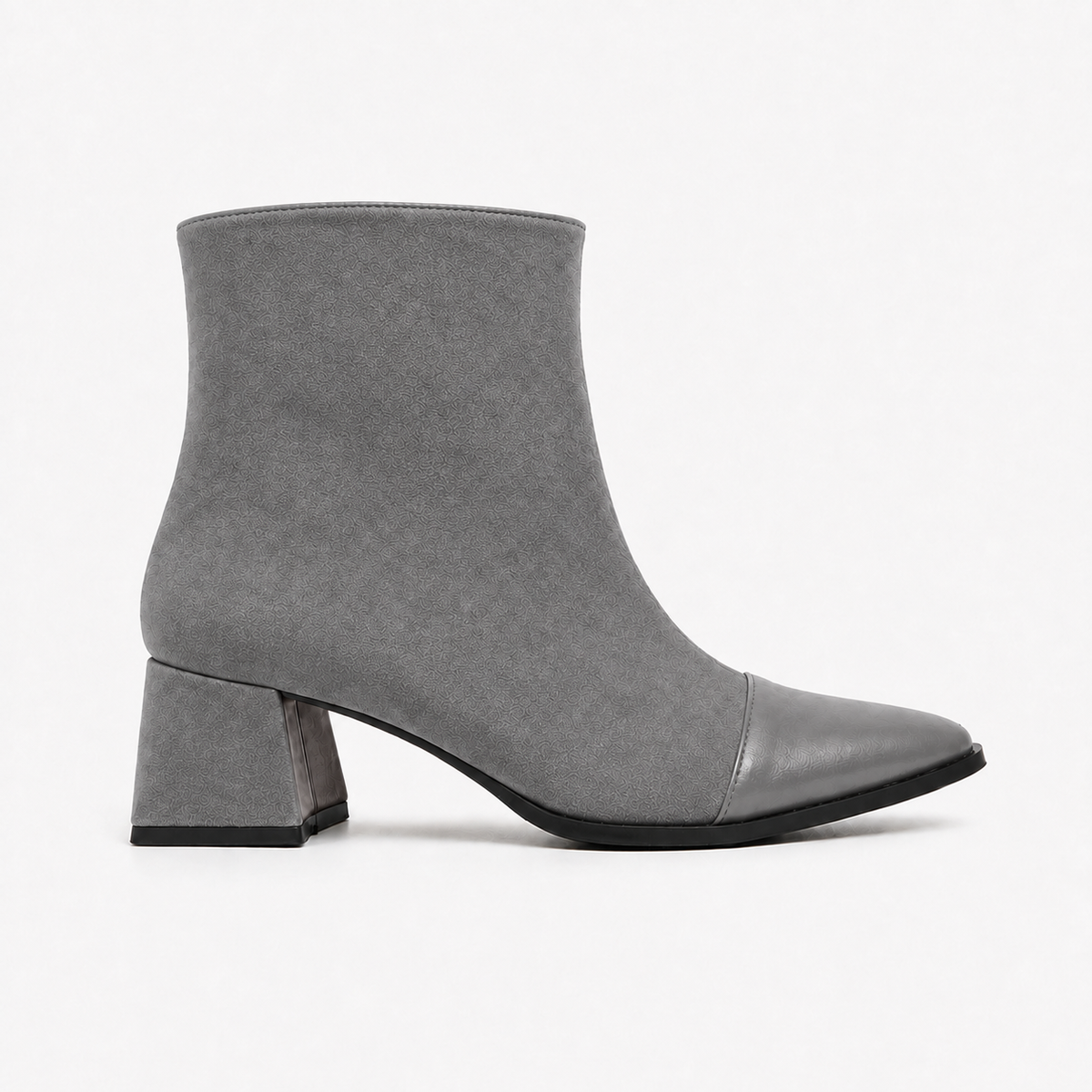 Gray Signature Ankle Boots - 2 | ECADRA