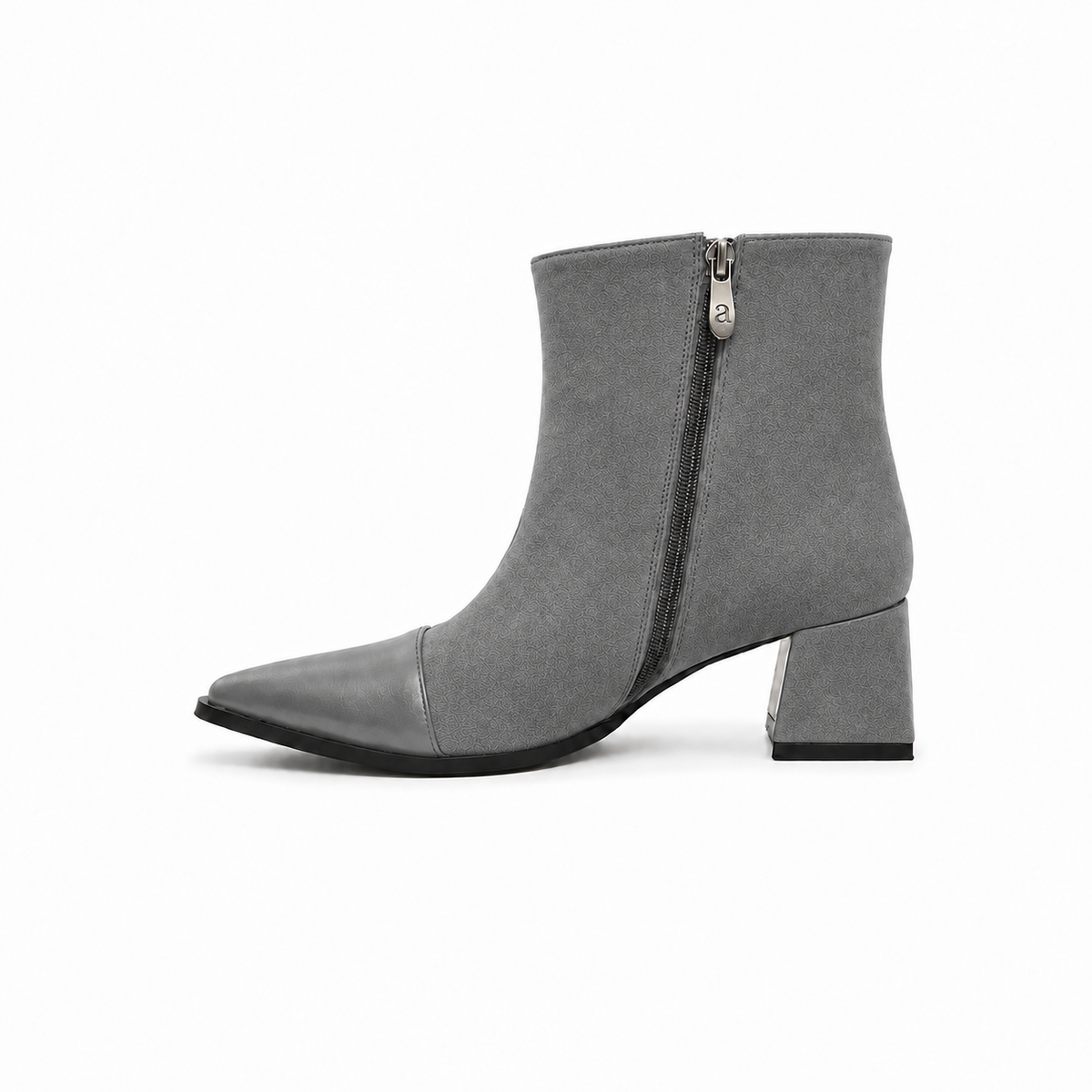 Gray Signature Ankle Boots - 3 | ECADRA