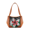 Leather Tote Bag palestine flower