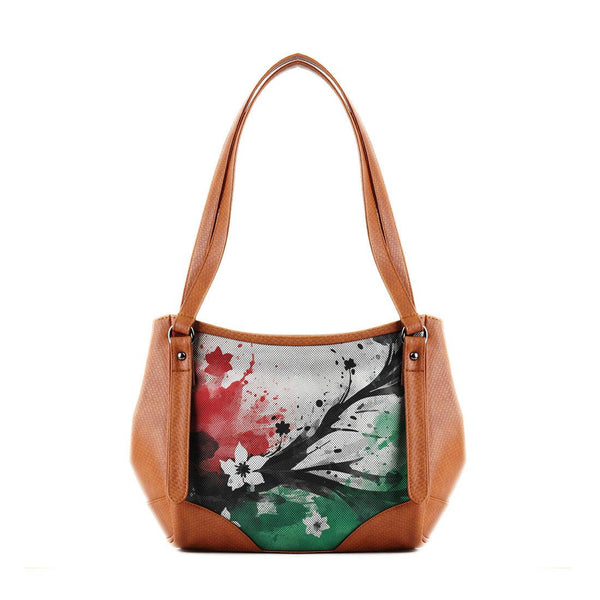 Leather Tote Bag palestine sail - CANVAEGYPT