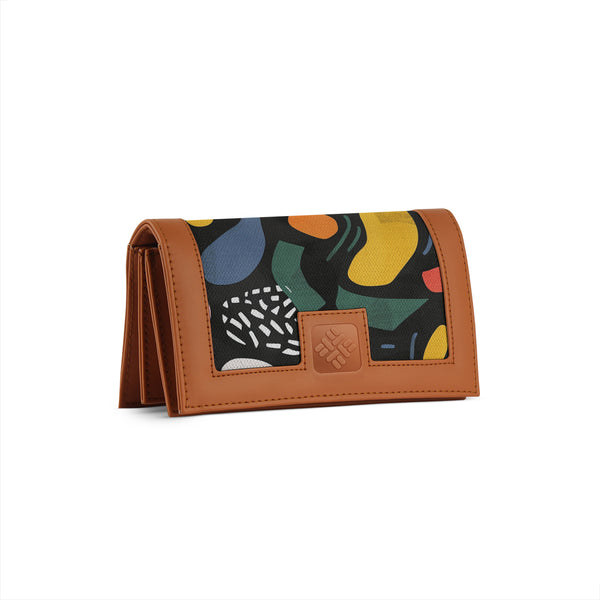 Havana Sleek Elegance Fold Wallet Featuring Bold Geometric Pops - 1