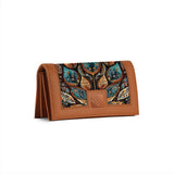 Havana Sleek Elegance Fold Wallet Featuring Ornate Paisley Leaves - 1