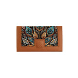Havana Sleek Elegance Fold Wallet Featuring Ornate Paisley Leaves - 2